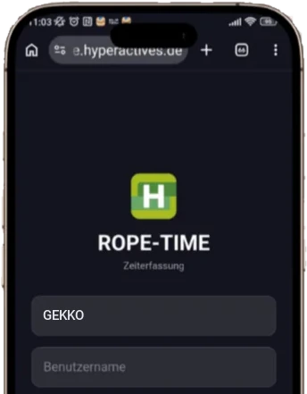 ROPE-TIME-App für die mobile Zeiterfassung